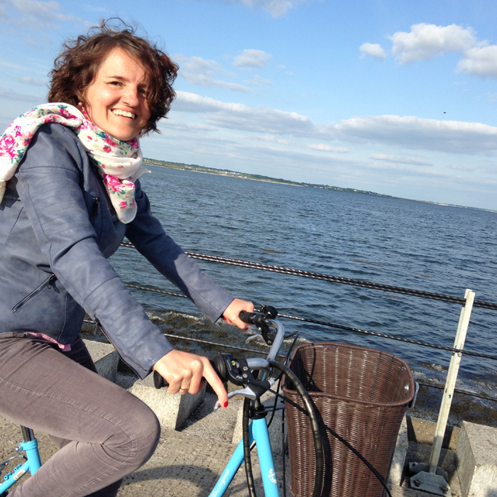 a girl on a bike